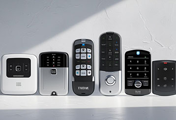 Assortment of advanced garage door opener controllers and smart technology devices for modern homes in Goodyear, AZ
